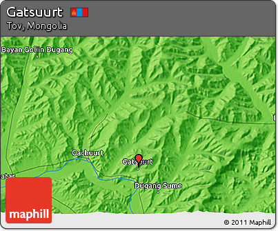 Political 3D Map of Gatsuurt