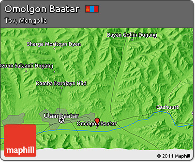 Political 3D Map of Omolgon Baatar