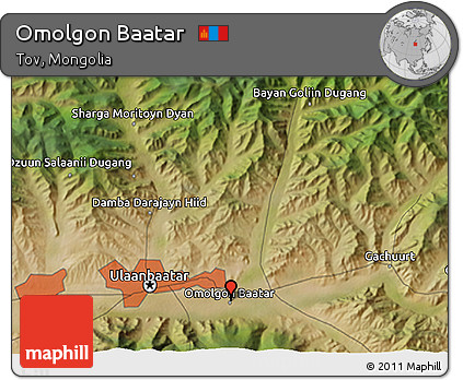 Satellite 3D Map of Omolgon Baatar