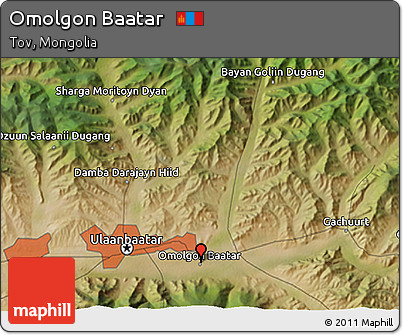 Satellite 3D Map of Omolgon Baatar