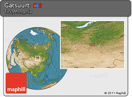 Satellite Location Map of Gatsuurt