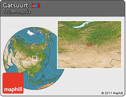 Satellite Location Map of Gatsuurt
