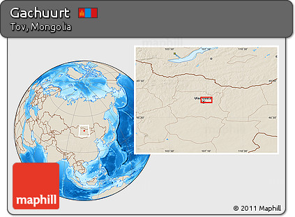 Shaded Relief Location Map of Gachuurt