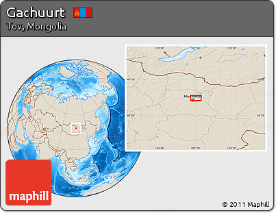 Shaded Relief Location Map of Gachuurt