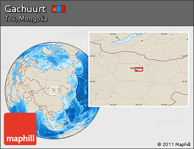 Shaded Relief Location Map of Gachuurt