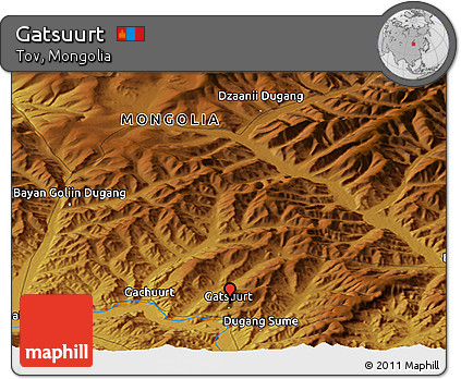 Physical Panoramic Map of Gatsuurt