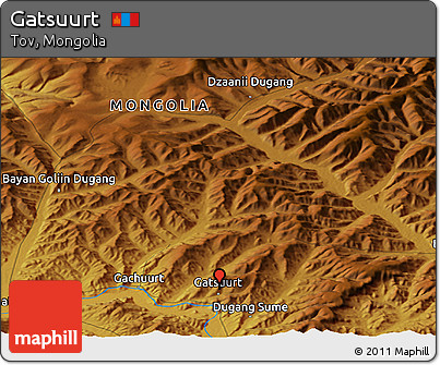 Physical Panoramic Map of Gatsuurt