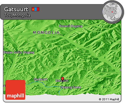 Political Panoramic Map of Gatsuurt