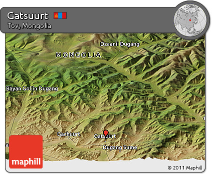 Satellite Panoramic Map of Gatsuurt