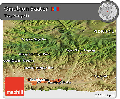 Satellite Panoramic Map of Omolgon Baatar