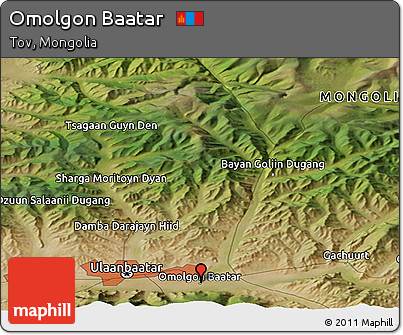 Satellite Panoramic Map of Omolgon Baatar