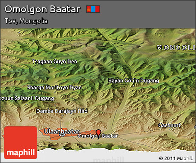 Satellite Panoramic Map of Omolgon Baatar