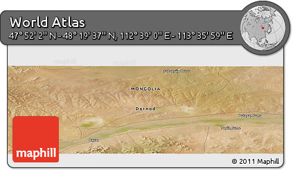Satellite Panoramic Map of the Area around 48° 5' 50" N, 113° 7' 30" E