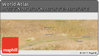 Satellite Panoramic Map of the Area around 48° 5' 50" N, 113° 7' 30" E