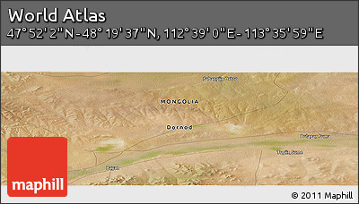 Satellite Panoramic Map of the Area around 48° 5' 50" N, 113° 7' 30" E