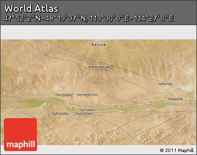 Satellite 3D Map of the Area around 48° 5' 50" N, 113° 58' 29" E