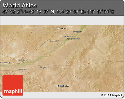 Satellite 3D Map of the Area around 48° 5' 50" N, 114° 49' 29" E