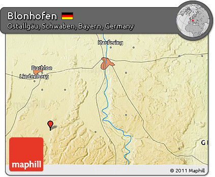 Physical 3D Map of Blonhofen