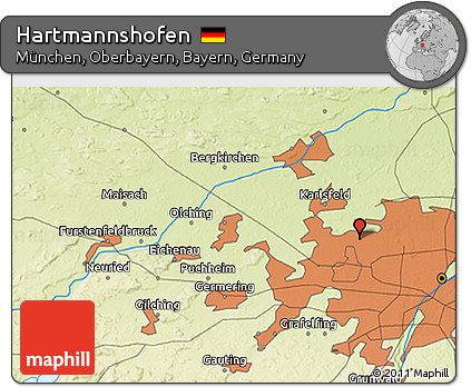 Physical 3D Map of Hartmannshofen