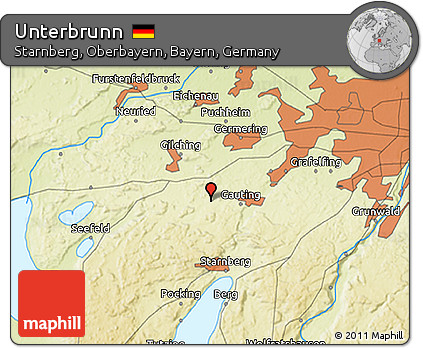 Physical 3D Map of Unterbrunn