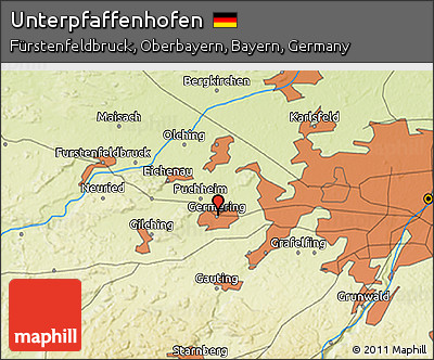 Physical 3D Map of Unterpfaffenhofen