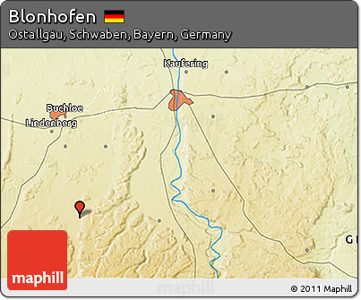 Physical 3D Map of Blonhofen