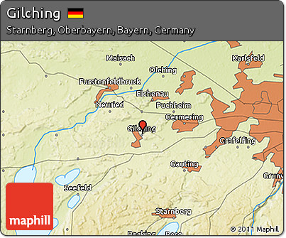 Physical 3D Map of Gilching