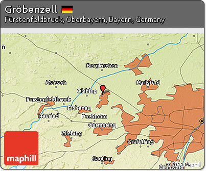 Physical 3D Map of Gröbenzell