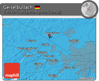 Political 3D Map of Geiselbullach