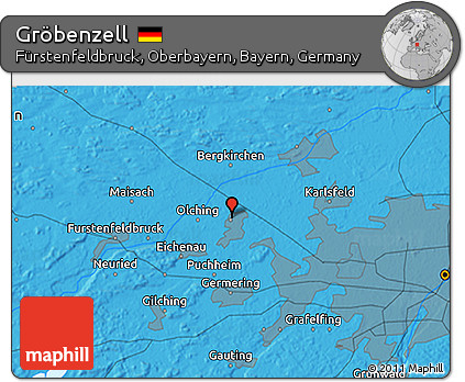 Political 3D Map of Gröbenzell