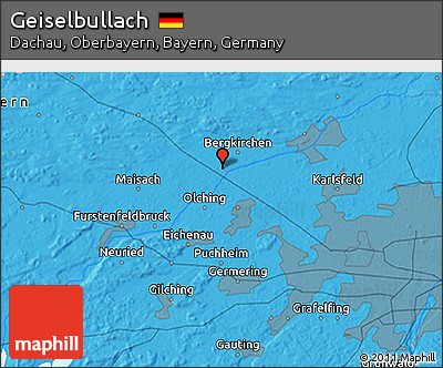 Political 3D Map of Geiselbullach