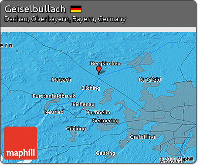 Political 3D Map of Geiselbullach