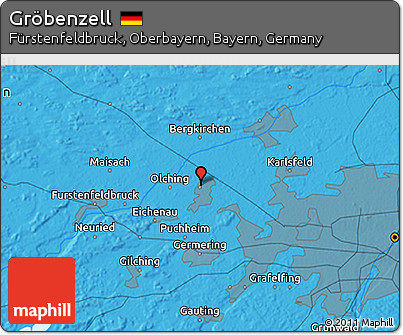 Political 3D Map of Gröbenzell