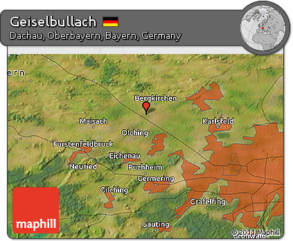 Satellite 3D Map of Geiselbullach