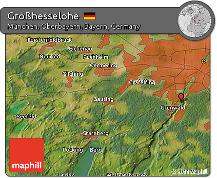 Satellite 3D Map of Großhesselohe