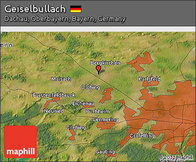 Satellite 3D Map of Geiselbullach