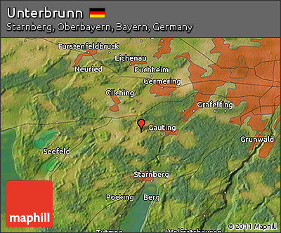 Satellite 3D Map of Unterbrunn