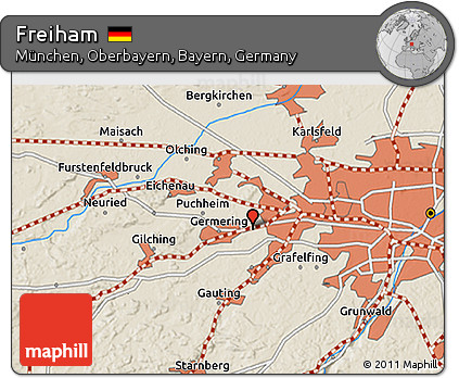 Shaded Relief 3D Map of Freiham