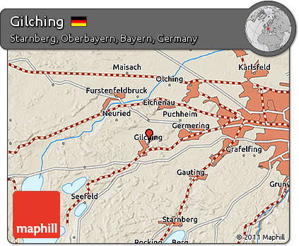 Shaded Relief 3D Map of Gilching