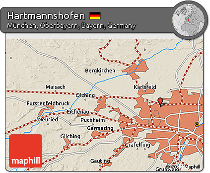 Shaded Relief 3D Map of Hartmannshofen