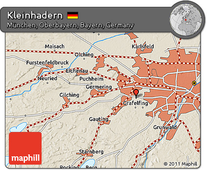 Shaded Relief 3D Map of Kleinhadern