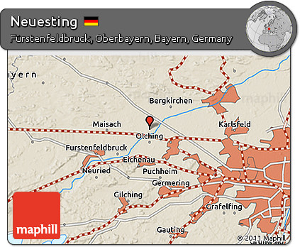 Shaded Relief 3D Map of Neuesting