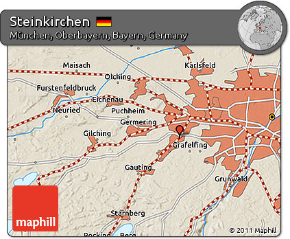 Shaded Relief 3D Map of Steinkirchen