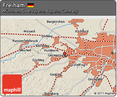 Shaded Relief 3D Map of Freiham