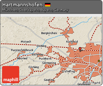 Shaded Relief 3D Map of Hartmannshofen