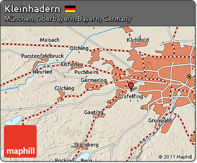 Shaded Relief 3D Map of Kleinhadern