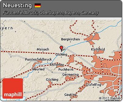 Shaded Relief 3D Map of Neuesting