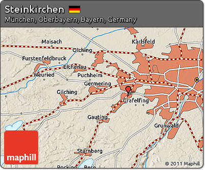Shaded Relief 3D Map of Steinkirchen
