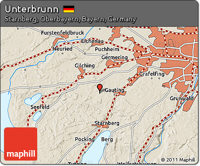 Shaded Relief 3D Map of Unterbrunn