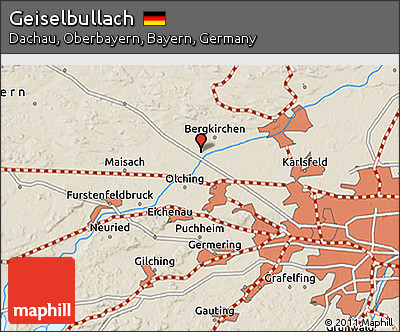 Shaded Relief 3D Map of Geiselbullach